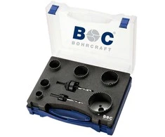 Gręžimo karūnėlių HSS Bi-Metal rinkinys BOHRCRAFT su adapteriais LS 6 Elektro, 8 vnt.