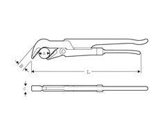 Vamzdinis raktas Super Ego 90º 1.1/2" (420 mm)