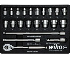 Wiha įrankių rinkinys, 3/8 “ 23 vnt. su putplasčio įdėklu