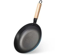 Fissman Keptuvė SEAGREEN 24x4,5cm su rankena iš medenos (emaliuotas ketus)