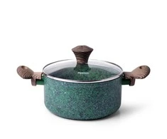 Fissman MALACHITE puodas 24x10.9cm / 4.7l su stikliniu dangčiu (aliuminiu)