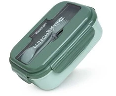 Fissman Pietų dėžutė su 3 skyriais 21,5x15x8 cm / 1100 ml, pilka (plastikinė)