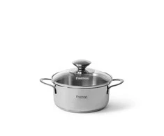 Fissman Puodas BAMBINO 14x6cm / 0,9l su stikliniu dangčiu (nerūdijantis plienas)