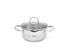 Fissman Puodas CALLISTO 18x8,5cm / 1,9l su stikliniu dangčiu (nerūdijantis plienas)