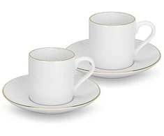 Fissman Puodeliai su lėkštutėmis 100 ml / 4 vnt Floree (porcelianas)