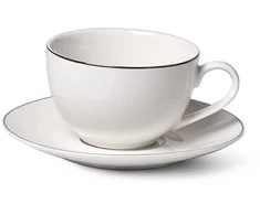 Fissman Puodelis su lėkštutė ALEKSA 250ml, baltas (porcelianinis)