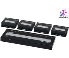 System przekazu sygnału AV Aten ATEN VS1824KIT 4-portowy rozgałęźnik 4K HDMI Cat6 su 4 odbiornikami