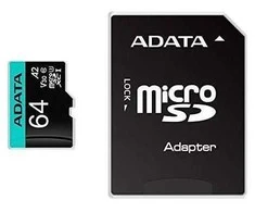 Atminties kortelė ADATA 64GB UHS-I U3 V30S A2 MICRO SDXC Retail w/1 adapter