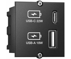 Bachmann Elektros lizdas USB A + USB C juoda (917.227)