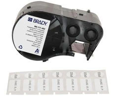 „Brady Corporation M5-117-492 FreezerBondz II TM“ poliesteris, juodas ant balto fono, 12,70 x 25,40 mm (170895)