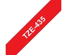 Brother Tape Baltas on Raudona 12mm TZe-435, TZ, 8 m, Box, 1.2 cm