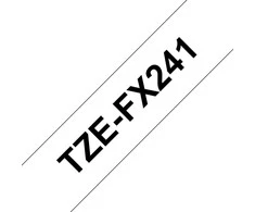 Brother Tape Juodas on Baltas 18mm TZeFX241, TZ, Baltas, Thermal