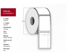 Capture Label 102 x 192mm, Core 25mm,