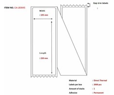Capture Label 105x220, Core Fanfold