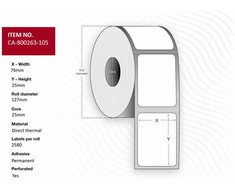 Capture Label 76 x 25mm, Core 25mm,
