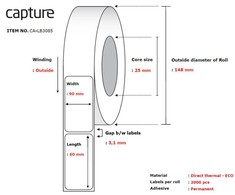 Capture Label 90x60, Core 25,