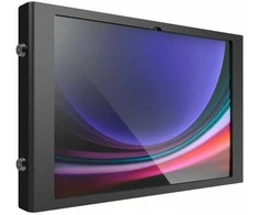„Stojak Compulocks“ „Compulocks Galaxy Tab S9 Ultra 14.6" Apex Enclosure Wall Mount“ – nešiojamas dėklas, atvira priekinė/galinė kamera ir jutikliai – planšetiniam kompiuteriui – užrakinamas – metalinis rėmas – Juodas – tvirtinamas prie grindų stovo – skirtas „Samsung Galaxy Tab“