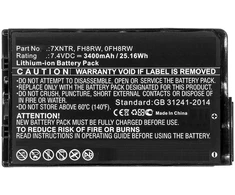 Coreparts Nešiojamas kompiuteris Baterija for Dell 26.64Wh 7.4V 3600mAh 25WH