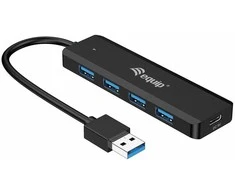 Equip Įrengti USB-Hub 4-Port 3.2 ->4x3.0 +USB-C Adp.5Gbps o.Netz.sw