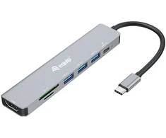 Equip Usb-C 7 In 1 Multifunctional Adapteris, Hdmi 4K/60Hz, Usb