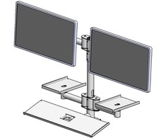 Ergonomic Solutions Wall mounted pole with dual