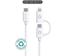 Kabelis USB eStuff ES600170 1 m USB C do USB C/Lightning Baltas