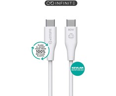 USB eStuff USB-C - USB-C kabelis 1 m Baltas (INFINITE USB-C kabelis 1 m)