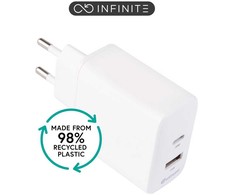 Įkroviklis eStuff INFINITE GRS* USB 1x USB-A 1x USB-C 20W/12W Baltas (ES637031-BULK)