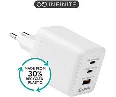 eSTUFF INFINITE USB-C įkroviklis ES PD 100W GaN. 2 x USB-C. 1 x