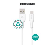Kabelis USB eStuff USB-C - USB-A 1 m Baltas (ES605270-BULK)