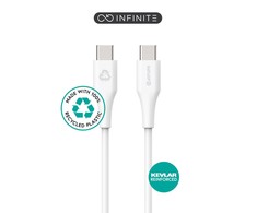 Kabelis USB eStuff USB-C - USB-C 2 m Baltas (ES604270-BULK)