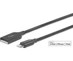 Kabelis USB eStuff Lightning - USB-A 0.5 m Pilka (ES601065)