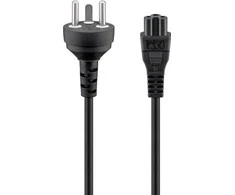 Goobay Maitinimo kabelis Danija, 2 m, juodas, 2 m, K tipo maitinimo kištukas, C5 jungtis, H05VV-F3G, 250 V