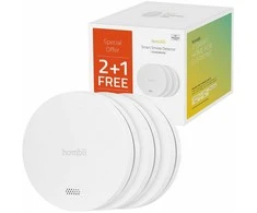 Hombli - išmanusis dūmų detektorius, reklaminis rinkinys 2+1, Baltas