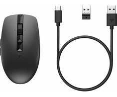 Hewlett Packard (HP) HP 715 Belaidė „Bluetooth“ pelė – daugiafunkcinė, programuojama, 4 krypčių slinkties, įkraunama – juoda