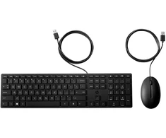 Klaviatūra ir pelė HP USB KB and MS Combo ALL Halley Azerty klaviatūra Dołączona myszka Biuro Juodas