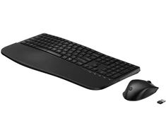 Klaviatūra „HP 685 Comfort“ dviejų režimų klaviatūros ir pelės derinys, viso dydžio (100 %), belaidė, radijo dažnių belaidis ryšys + „Bluetooth“, juoda, pelė pridėta