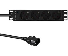Listwa zasilająca Lanview do szafy rack 1U LVR-2MSCH-SCH-C13-4 4 gniazda Schuko