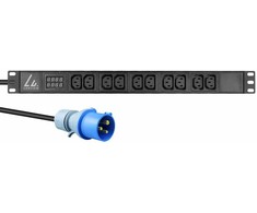 Lanview rozdzielacz zasilania PDU 10 x gniazdo jungiama į tinklą 1U juoda (LVR-3MIEC-AMP-10C13)