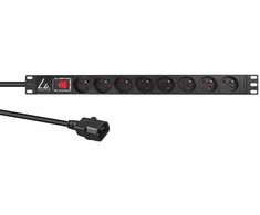 Lanview Lanview LVR-2MSCH-SW-C13-8 rozdzielacz zasilania PDU 8 x gniazdo jungiama į tinklą 1U Juodas