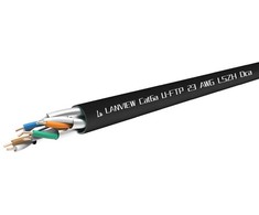 Lanview Kabelis sieciowy Cat 6a, U/FTP, HD-BaseT, 4x2xAWG23, LSZH, juoda, 305 m (LVN122433)
