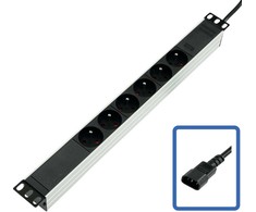Listwa zasilająca Lanview POWER STRIP 19 PDU 6 gniazd Juodas