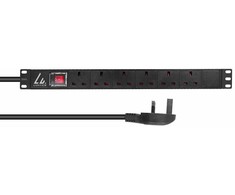 Lanview rozdzielacz zasilania PDU 6 x gniazdo jungiama į tinklą 1.4U Juodas (LVR-3MUK-SW-UK6)