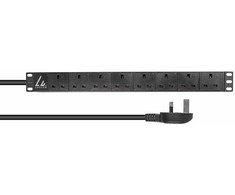 Lanview Lanview LVR-3MUK-SPD-UK8 PDU maitinimo skirstytuvas 8 x tinklo lizdas 1.4U juodas