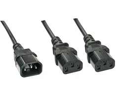 Lindy Ilgiklis - C14 į 2x C13 1m 10A/250V Varis PVC