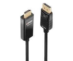 Adapteris - LINDY DisplayPort į HDMI 4K60Hz Adapteris, Didžiausia Raiška 4096x2160@60Hz, 1 m, Juodas