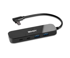 USB Hub - LINDY 4 Port USB 3.2 Gen 2 Type C Hub 10 Gbps Power Delivery