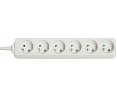Ilgiklis - LINDY 6 Lizdų Schuko Prailgintuvas, 1.4 m, Baltas