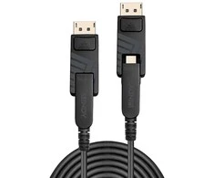 DisplayPort Kabelis - LINDY Šviesolaidinis Hibridinis Mini DisplayPort 1.4 Kabelis, 7680x4320@60Hz, 70 m, Juodas
