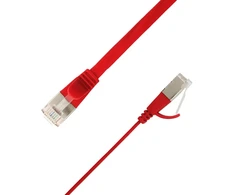 LinkIT Płaski kabelis sieciowy RJ-45, Cat.6a, U/FTP, PVC, raudona, 3 m (STP-FL6A-00300-RD)